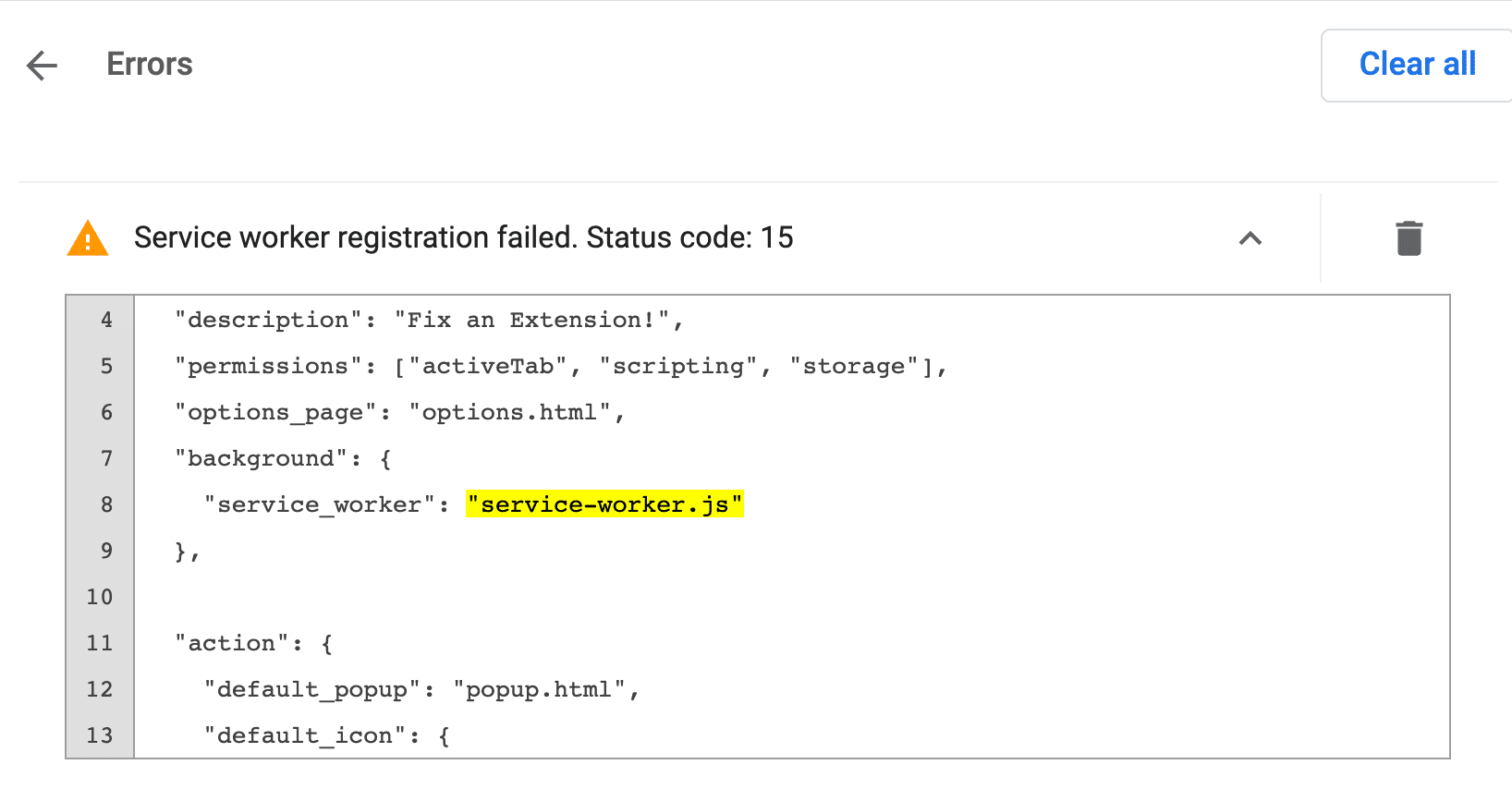 No se pudo registrar el service worker. C�digo de estado: mensaje de error 15