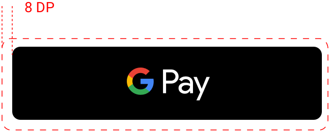 Exemplo de espa�o livre do bot�o de pagamento do Google Pay para Android