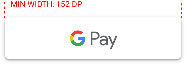 Ilustra��o de largura m�nima do bot�o de pagamento do Google Pay