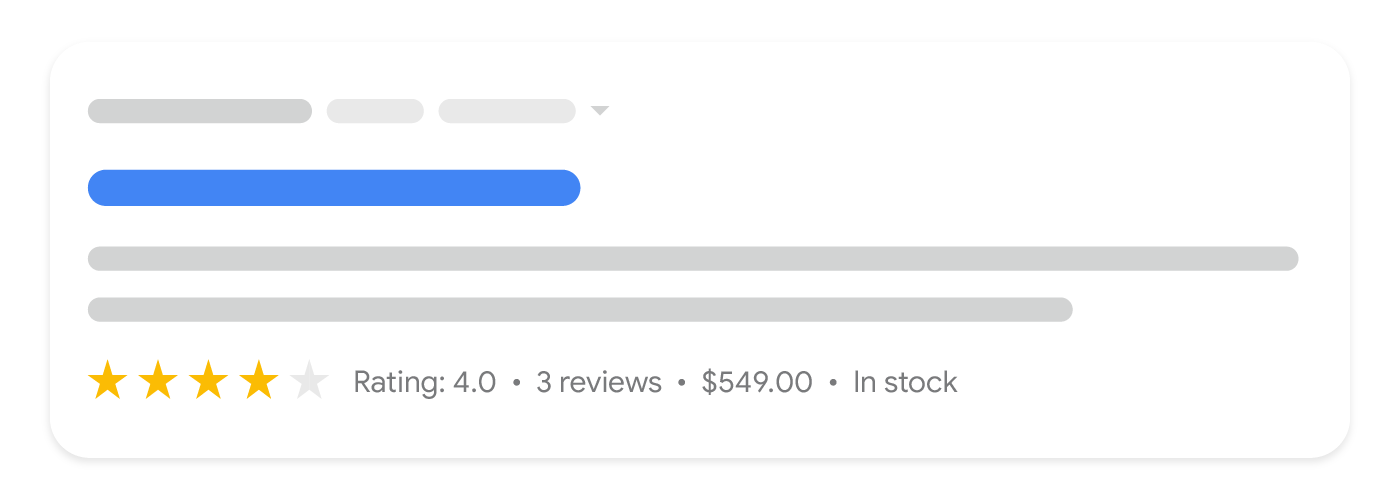 apresenta��o de snippet de produto nos resultados da pesquisa