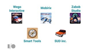 Zabob
Studio
MobirixWego
Interactive
SUD inc.Smart Tools
 