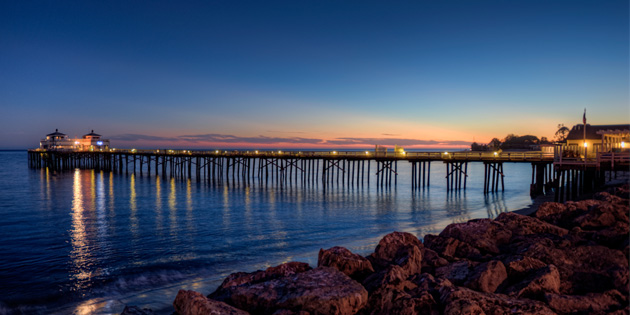 Malibu Pier at Night