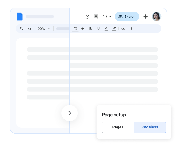 D�monstration de la configuration du mode Sans pages sur un document Google�Docs 