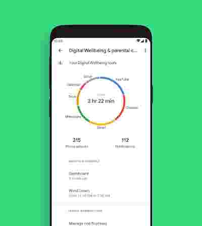 The Digital Wellbeing usage dashboard.