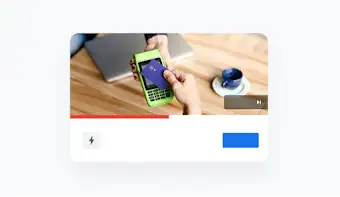 Videooglas za banko, ki kaže brezstično plačevanje