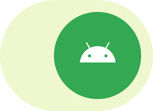 Android-logoen i av/p�-UI-et.