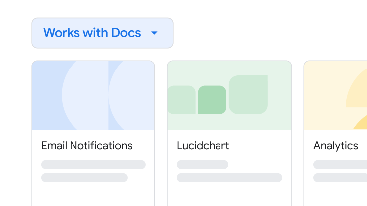 Int�grations d'autres applications Workspace dans Docs