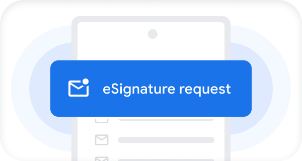 Una notificaci�n push en un tel�fono m�vil con el texto "eSignature request" (Solicitud de firma electr�nica) 