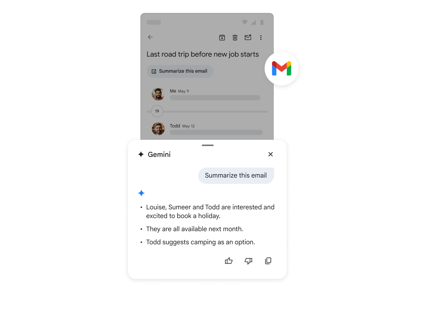 Vat een e-mail samen met Google Gemini