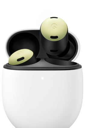 หูฟัง Pixel Buds คู่หนึ่งกำลังเลื่อนเข้าไปในเคส