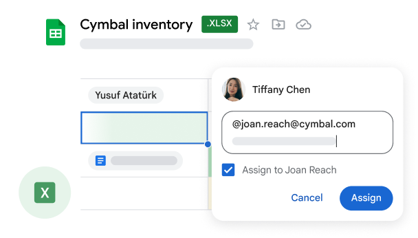 Attribution d'une t�che � un membre de l'�quipe directement depuis Sheets