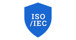 Sigles ISO et IEC dans un logo repr�sentant un bouclier bleu