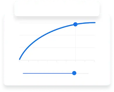 Abbildung eines Liniendiagramms zur Anzeigenreichweite in Verbindung mit Informationen zu Ausgaben für die Zielgruppe