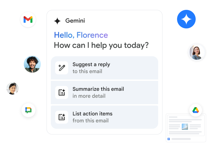 Gemini in Gmail helps users suggest replies, summarise emails and list action items.