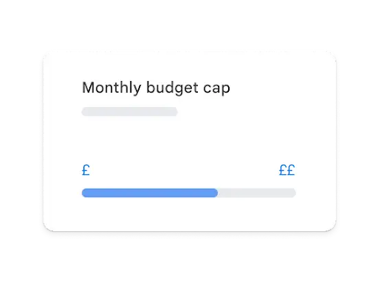 Illustration of UI shows a monthly budget being adjusted