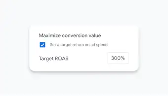 UI showing target return on ad spend