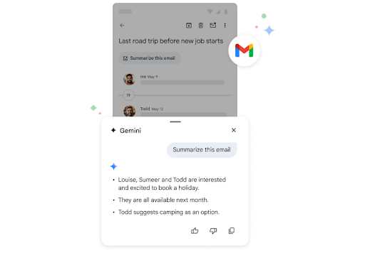 Using Google Gemini to summarize an email