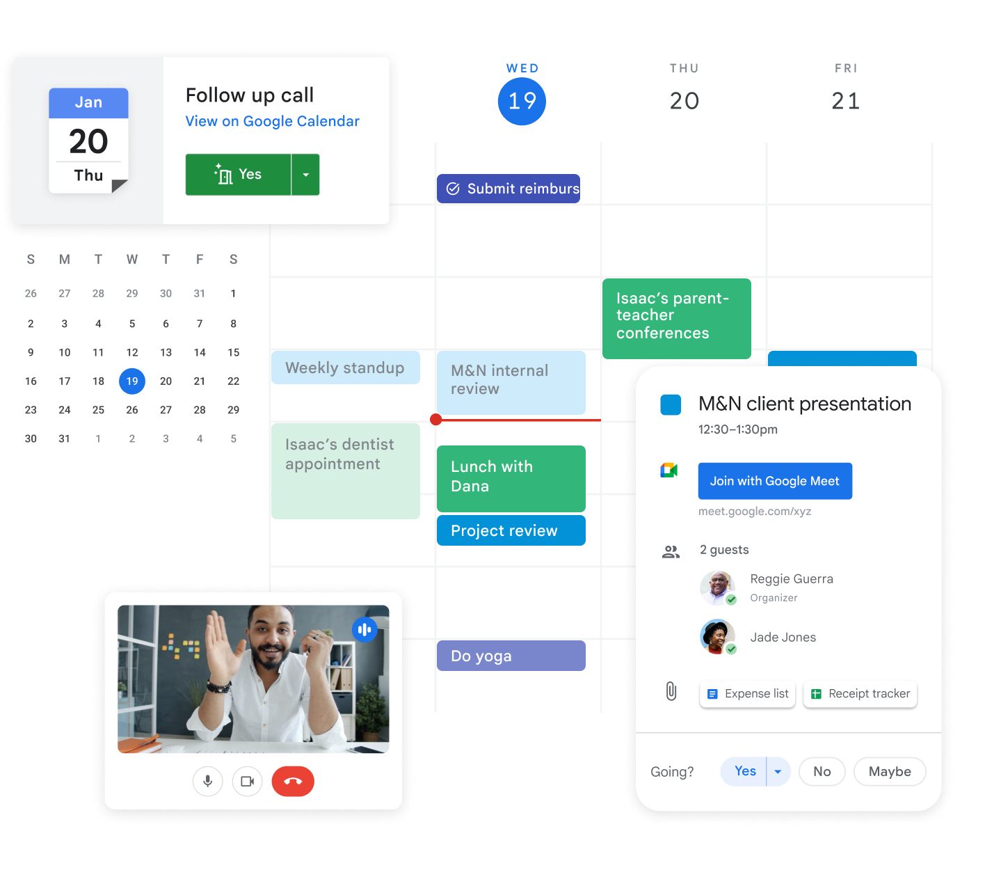 Calendario que se puede compartir con Google Workspace.