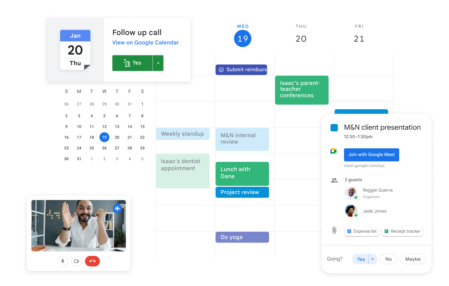 Google Workspace ile paylaşılabilir takvim.