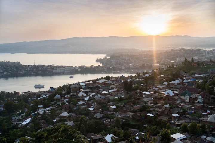 Paisaje de Bukavu (Rep�blica Democr�tica del Congo) y el lago Kivu