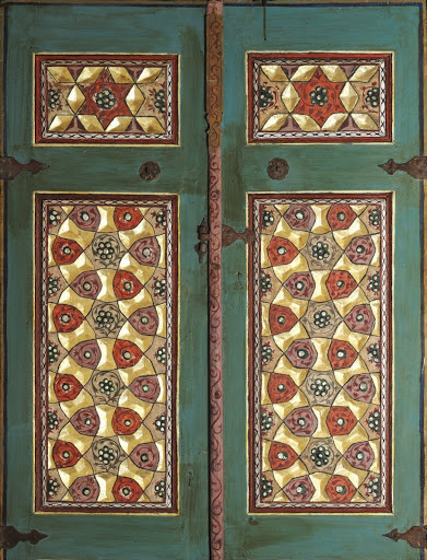 Detail of cupboard door on wall of Small Syrian Room