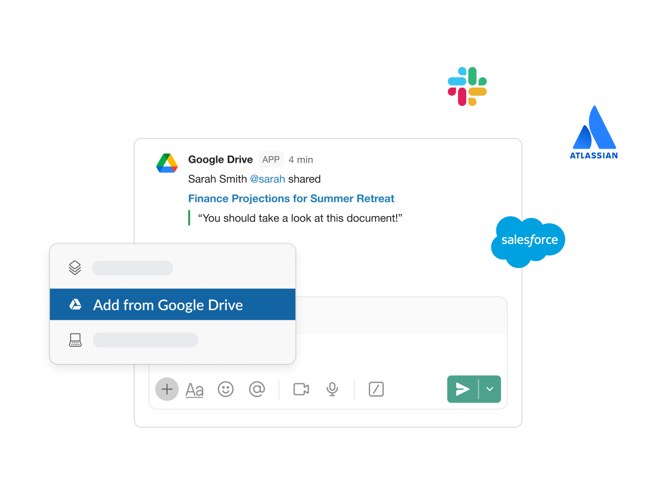 A importar um ficheiro do Google Drive para uma app de terceiros como o Salesforce
