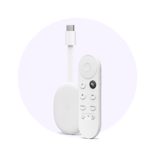 Un appareil Chromecast blanc.