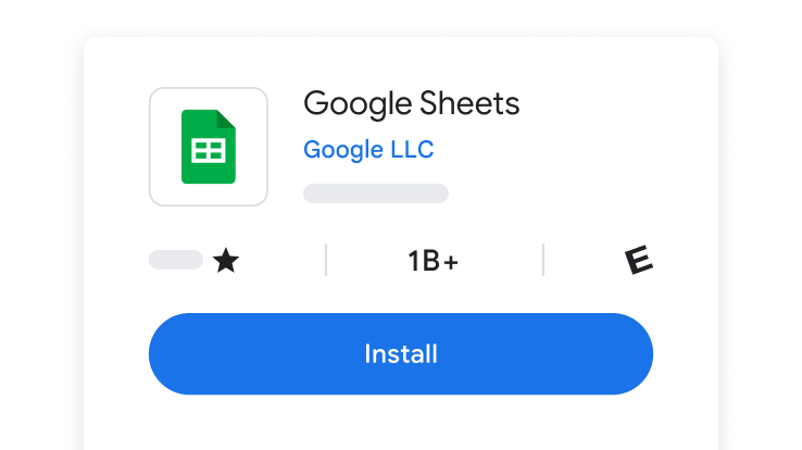 Layar penginstalan Google Spreadsheet