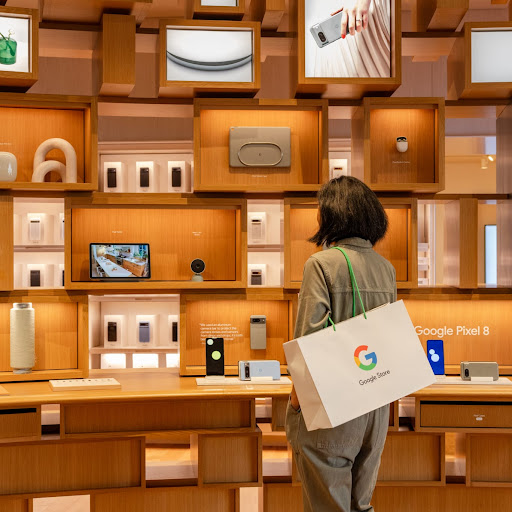 The new storefronts of the Google Store in Mountain view. In one of the stores