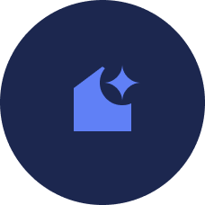 Home icon with automations sparkle