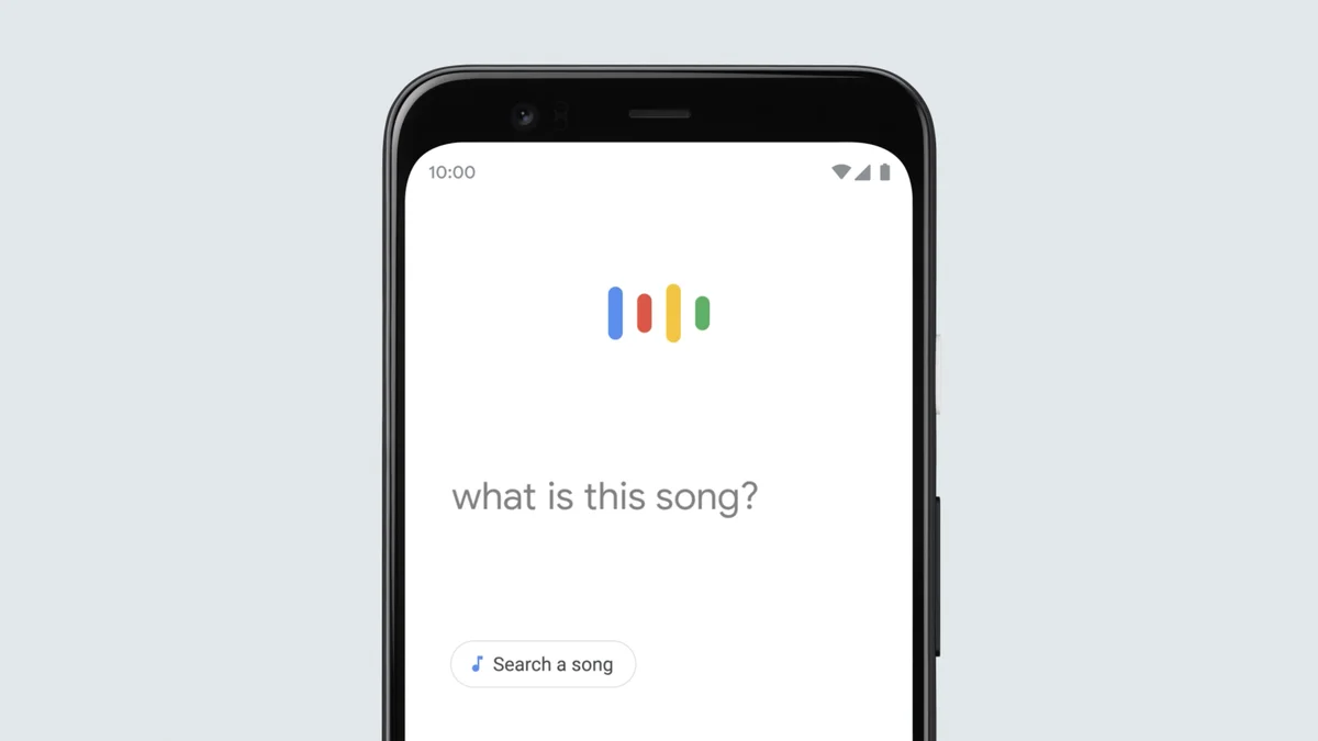 Phone screen showing Google Assistant "What is this song" search