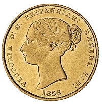 Gold coin showing a woman's head facing left