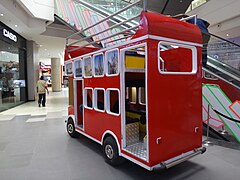 Model of a London Bus inside the Mall.