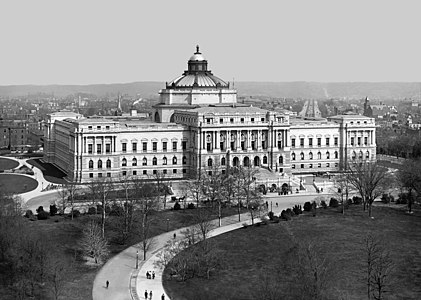 Thomas Jefferson Building, by William Henry Jackson (Restored by Mmxx)