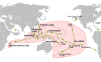 オーストロネシア語族の広がりを示す図