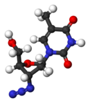 Ball-and-stick model of zidovudine