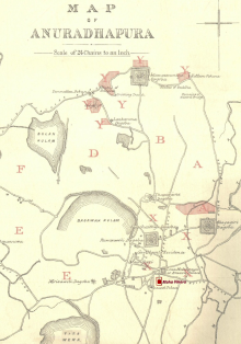 Map of Anurudhapura, the city that included the Mahvihara