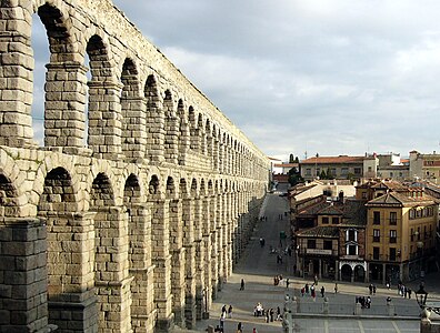 Aqueduct of Segovia, by Manuel Gonz�lez Olaechea y Franco (edited by Paulcmnt)