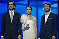 2014 hosts: Nikolaj Koppel, Lise Rønne and Pilou Asbæk