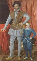 Walter Raleigh and his son, 1602