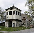 Combined lychgate and bell tower at R� Church, Sweden