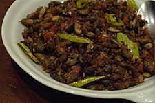 Adobong kamaru (mole crickets)