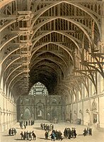 Westminster Hall, begun 1097, hammerbeam roof late 14th century