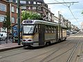 Vella generaci� de tramvies articulats a Brussel�les, B�lgica.