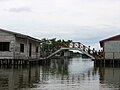 A bridge between stilt houses (palafito) in Colombia, in Ci�naga Grande de Santa Marta