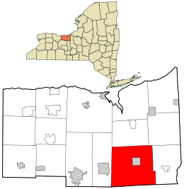 Location in Wayne County and the state of New York.