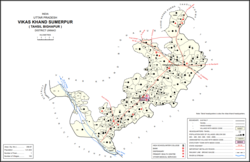 Map showing Akthi (#896) in Sumerpur CD block