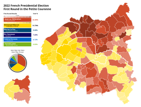 2022 French presidential election's first round in Petite Couronne by commune