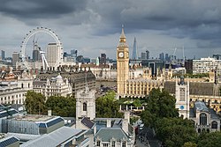 A panorama of an European city