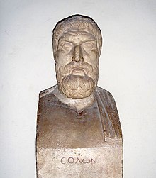 Bust of a bearded man, inscribed in Greek with the name Solon